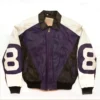 8 Ball Men's Michael Hoban Purple & Black Real Leather Jacket