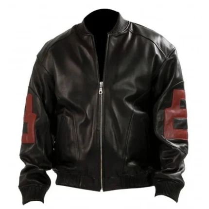 8 Ball Men’s Original David Puddy – Seinfeld Black Bomber Real Leather Jacket