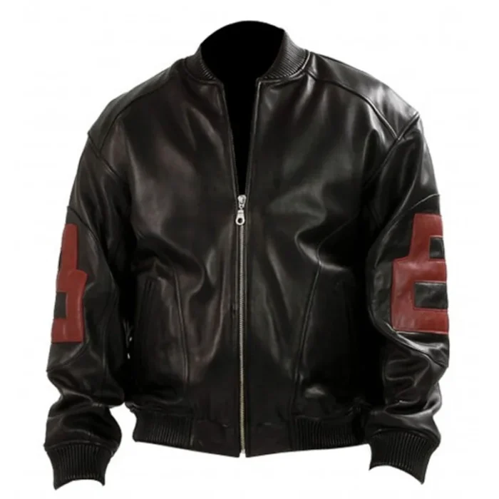8 Ball Men’s Original David Puddy – Seinfeld Black Bomber Real Leather Jacket