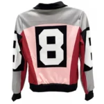 8 Ball Salt N Pepa 90s Rap Hip Hop Grey and Pink Bomber Polyester Jacket For Women's
