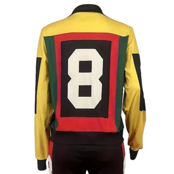 8 Ball Women's Salt N Pepa 90s Rap Hip Hop Red and Yellow Bomber Polyester Jacket