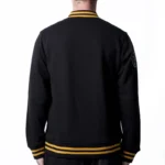 Black Stussy 8 Ball Varsity Leather Jacket for Men's