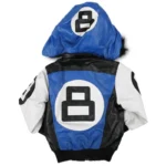 Eight Ball Jacket Kid's Faux Fur Hood Blue Leather Jacket