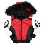 Eight Ball Jacket Kid's Faux Fur Trim Hood Red Leather Jacket