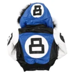 Eight Ball Jacket Kid's Faux Fur Trim Hood Tri Color Leather Jacket