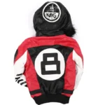 Eight Ball Kid's Black Bomber Fur Hooded Real Leather Jacket