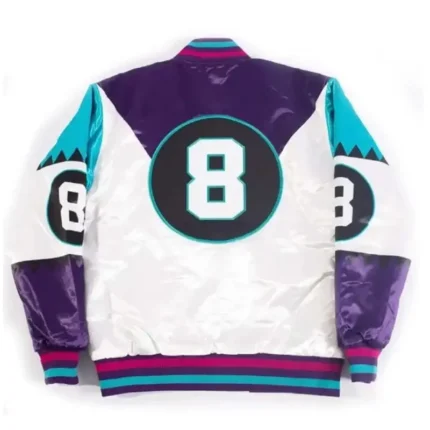 Eight Ball Martin Men's Varsity White Satin Jacket