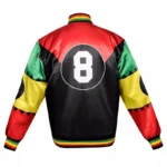 Eight Ball Martin Varsity Black Satin Jacket For Men's