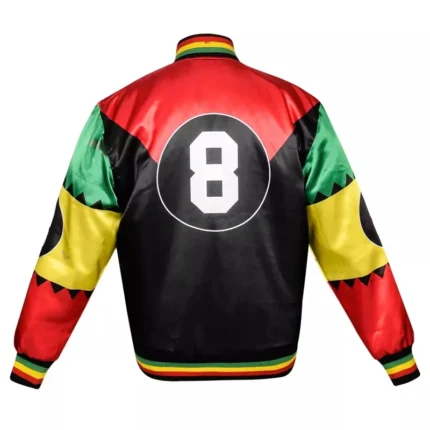 Eight Ball Martin Varsity Black Satin Jacket For Men's