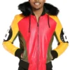 Eight Ball Men’s Robert Phillipe Multi Color Fur Hooded Real Leather Jacket