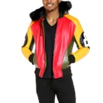 Eight Ball Men’s Robert Phillipe Multi Color Fur Hooded Top Grain Leather Jacket