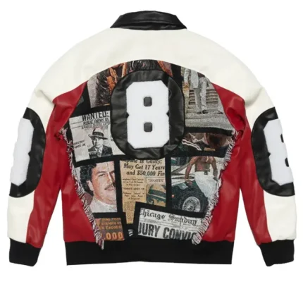 Eight Ball Narco Red Varsity Polyester Jacket For Men's