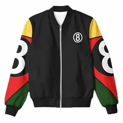 Eight Ball Women's 90s Black Vintage Bomber Polyester Jacket
