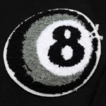 Fusionism Men's 8 Ball Black Varsity Full Grain Leather Jacket