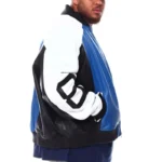 Men’s 8 Ball B & T Blue and Black Leather Jacket