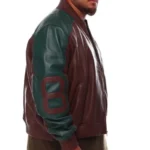 Men’s 8 Ball B & T Brown and Green Real Leather Jacket