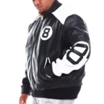 Men’s 8 Ball Big & Tall Black and White Genuine Leather Jacket