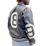 Men’s 8 Ball Black & White Real Leather Jacket