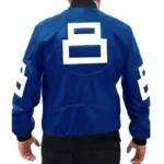 Men's 8 Ball Blue David Puddy - Seinfeld Bomber Real Leather Jacket