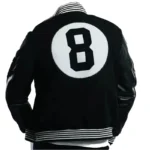 Men's 8 Ball Essential Hustler’s Black Varsity Wool with Leather Jacket