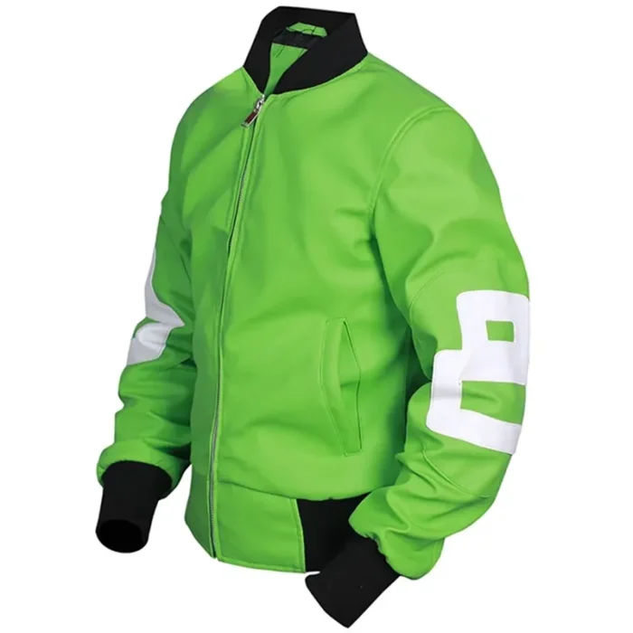 Men's 8 Ball Green Seinfeld Bomber Leather Jacket