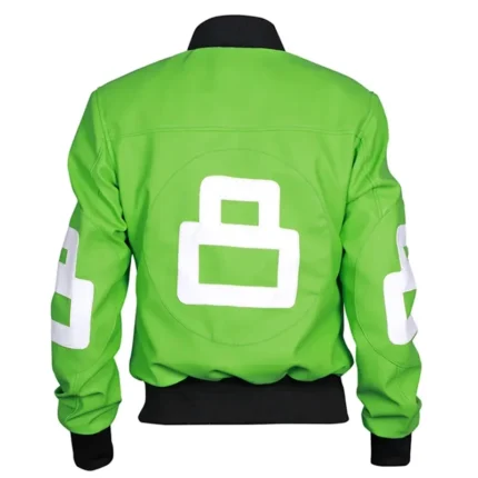 Men's 8 Ball Green Seinfeld Bomber Real Leather Jacket