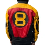 Men’s 8 Ball Vintage 90s Old School Red & Yellow Real Leather Jacket