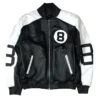 Men's Black The Original Eight Ball Bomber Real Leather Jacket