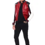 Men's Eight Ball 90s Moto Colrblock Red Leather Jacket