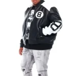 Men’s Eight Ball B and T Black Leather Jacket