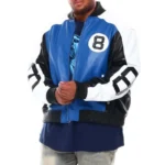 Men’s Eight Ball B and T Blue Genuine Leather Jacket