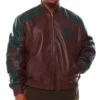 Men’s Eight Ball B and T Brown Genuine Leather Jacket