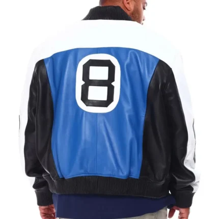 Men’s Eight Ball Big and Tall Blue Genuine Leather Jacket