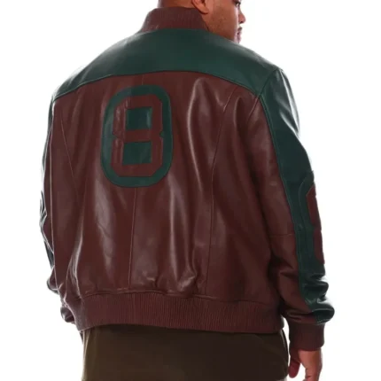 Men’s Eight Ball Big and Tall Brown Genuine Leather Jacket