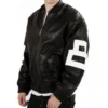 Men's Eight Ball Black David Puddy - Seinfeld Real Leather Jacket