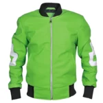 Men's Eight Ball Green David Puddy Seinfeld Bomber Real Leather Jacket