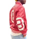 Men’s Eight Ball Red Real Leather Jacket