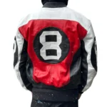 Men’s Eight Ball Vintage 90s Old School Red and White Leather Jacket