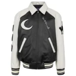 Men's Lucky Eight Ball Stadium Black Real Leather Jacket