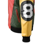 Men's The Original David Puddy - Seinfeld 8 Ball Red Full grain Leather Jacket