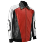 Men’s The Original David Puddy Seinfeld Eight Ball Red Real Leather Jacket