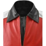 Men’s The Original David Puddy – Seinfeld 8 Ball Red & Grey Real Leather Jacket