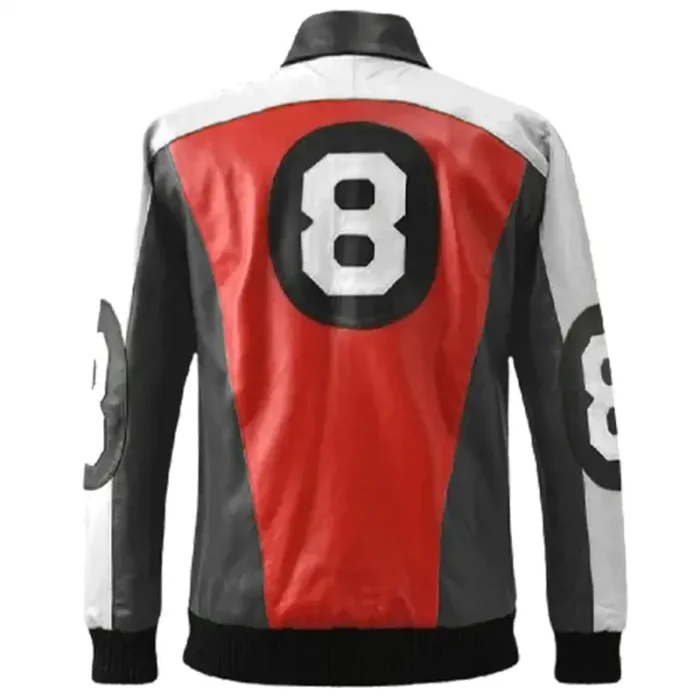 Men’s The Original David Puddy – Seinfeld 8 Ball Tri Color Leather Jacket