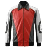 Men’s The Original David Puddy – Seinfeld Eight Ball Red Real Leather Jacket