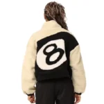 Off White Women's Stussy 8 Ball Sherpa Reversible Jacket