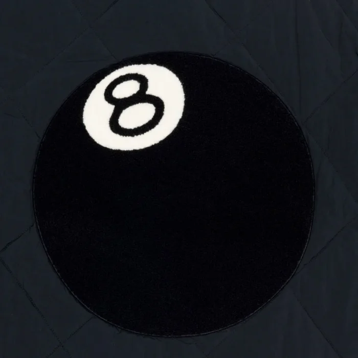 Men's Stussy Eight Ball Black Quilted Liner Nylon Jacket - Image 7