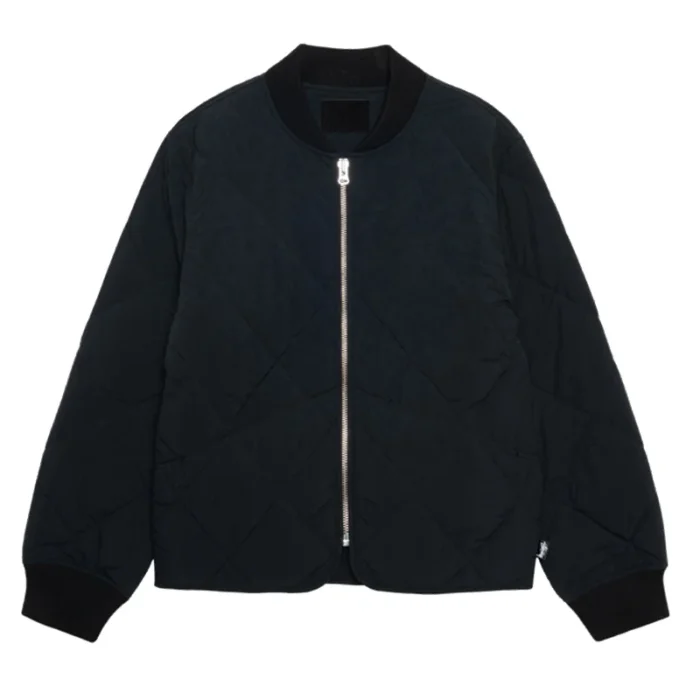 Stussy 8 Ball Black Quilted Liner Nylon Jacket for Women's