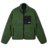 Stussy Eight Ball Sherpa Reversible Green Jacket for Men's