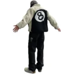 Stussy Eight Ball Sherpa Reversible Off White Jacket for Men's