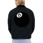 Men's Stussy Eight Ball Black Quilted Liner Nylon Jacket - Image 4